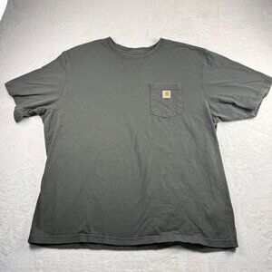 Carhartt Loose Fit T-Shirt Gray Men's 2XL W/‎ Chest Pocket